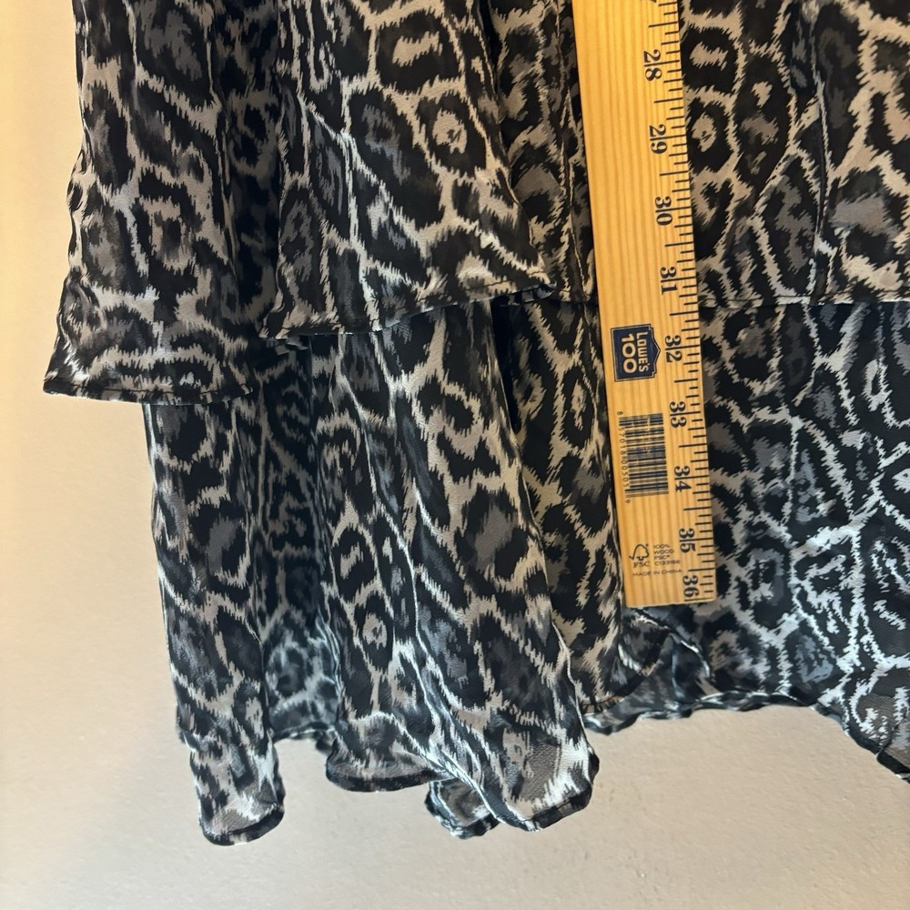 Babydoll Animal Print Dress Plus 20 Witch Flowy Black Gray Whimsigoth Ruffle Y2K - Picture 8 of 12
